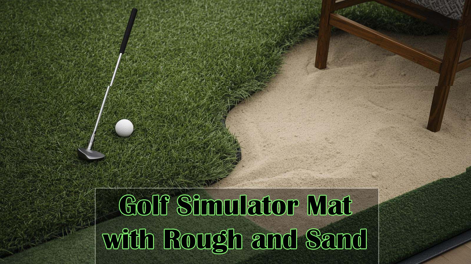 Golf Simulator Mat with Rough and Sand