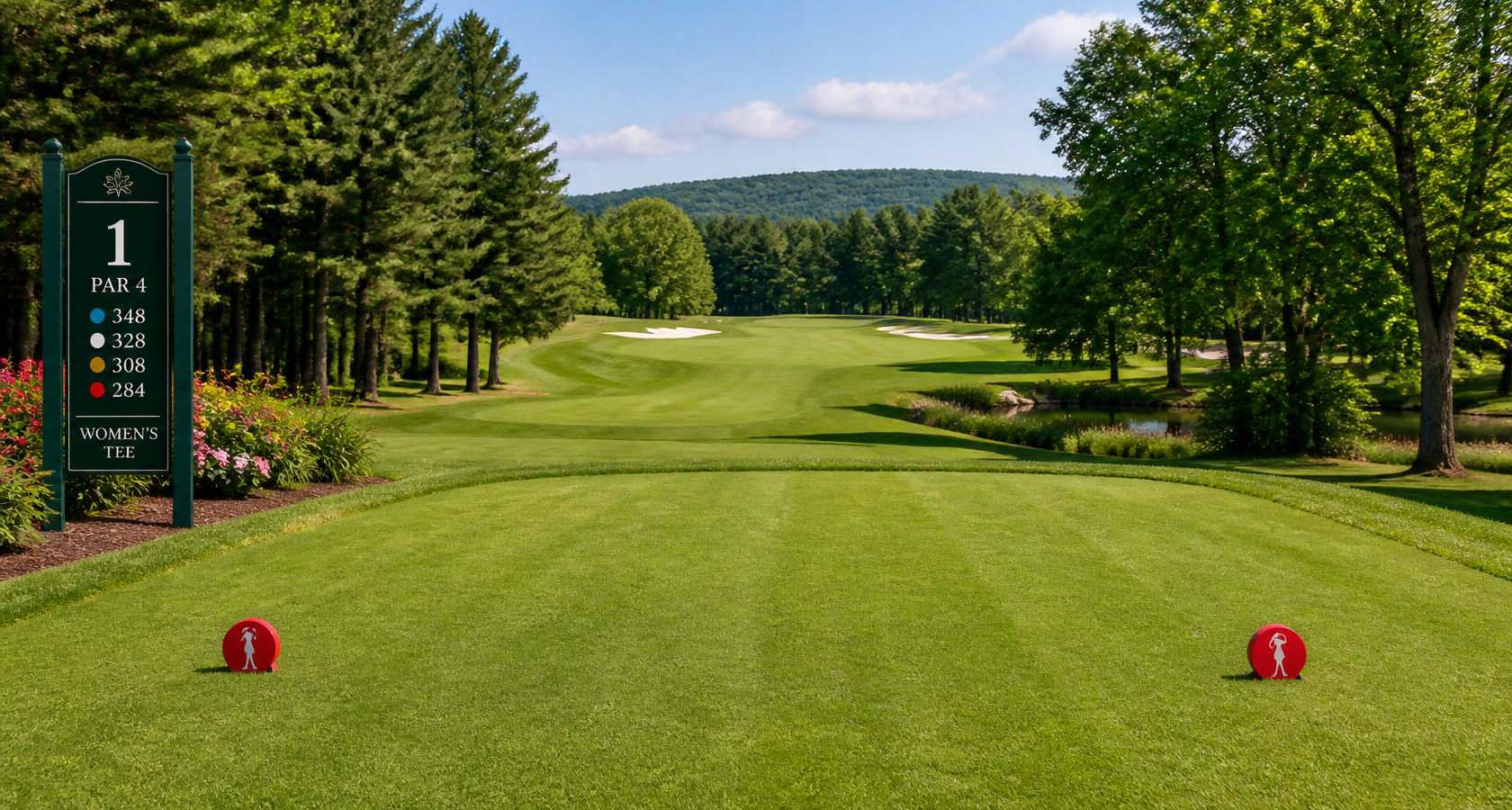what color marks the tee box for women in golf