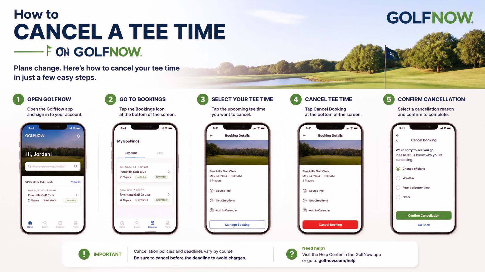 How to Cancel a Tee Time on GolfNow