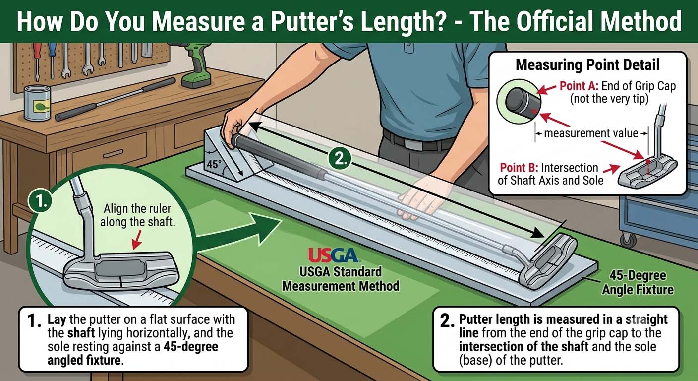 how do you measure a putters length