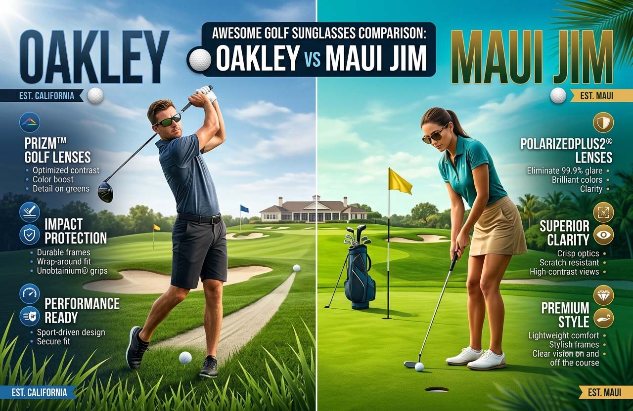 Oakley vs Maui Jim golf sunglasses comparison