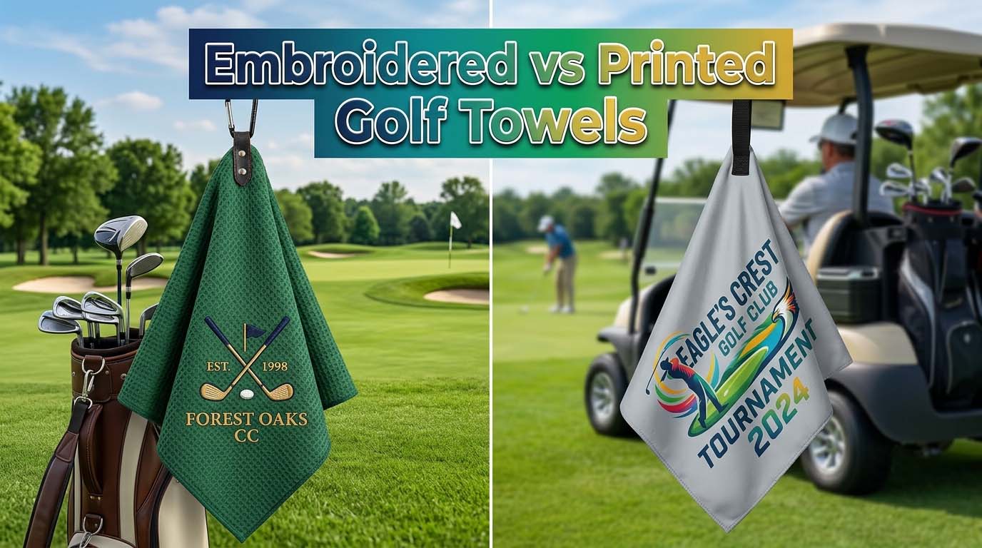Embroidered vs Printed Golf Towels